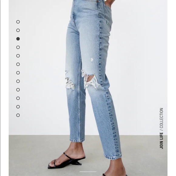 Zara Ripped Mom Fit Jeans - Picture 2 of 6